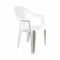 Silla con Reposabrazos Sevenon Stack Blanca