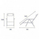 Tumbona Plegable de Acero Beige con Cojín Cervical