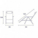 Tumbona Plegable de Acero Marrón con Cojín Cervical