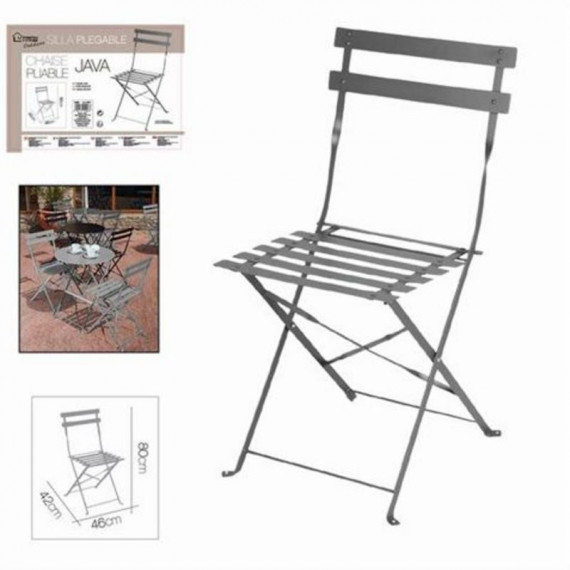 Silla Plegable Metálica Java Antracita Urban Living