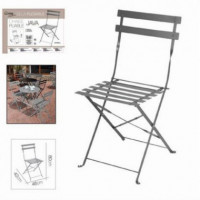 Silla Plegable Metálica Java Antracita Urban Living
