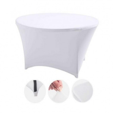 Funda para Mesa Redonda de Resina Sungarden, 160x74 cm, Blanca