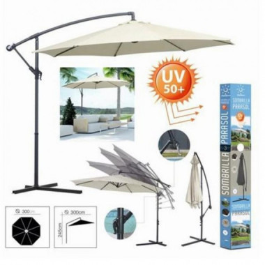 Sombrilla Exc&eacute;ntrica Urban Living Beige 300 cm