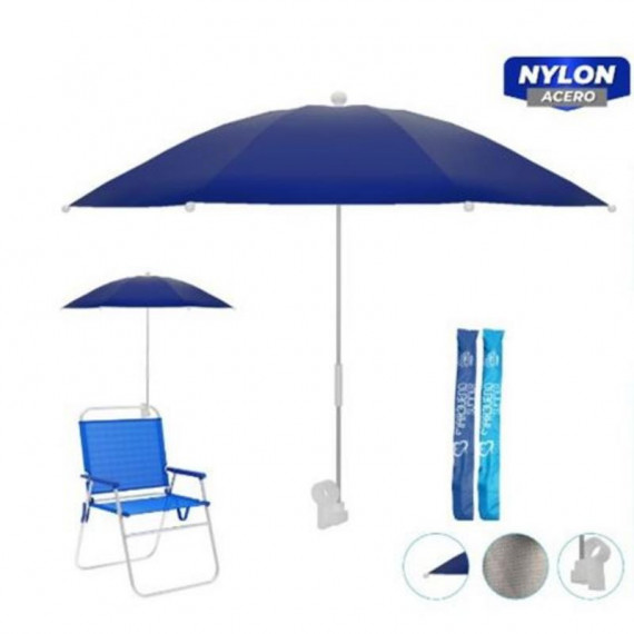 Sombrilla Portátil para Silla o Tumbona 80cm Azul/Turquesa
