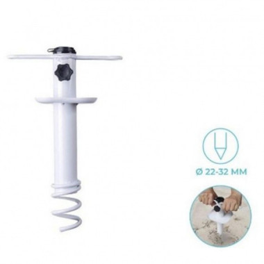 Surcador de Sombrilla de Playa por Succi&oacute;n de Acero Blanco