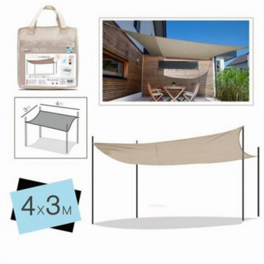Toldo Rectangular con Bolsa 3x4 Metros Beige