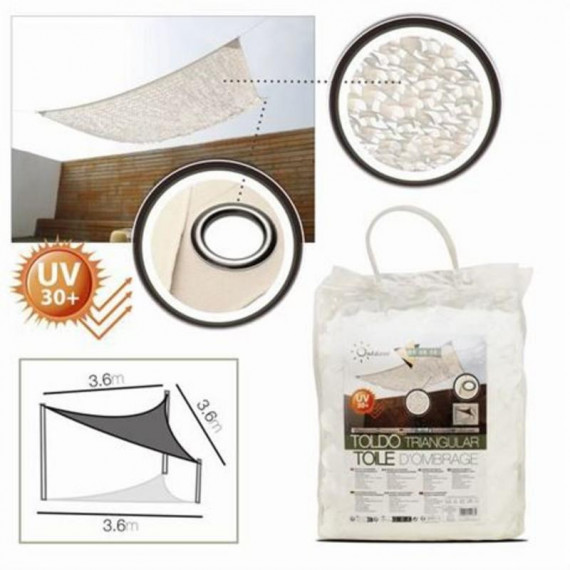 Toldo Triangular Urban Living Efecto Camuflaje Beige 3.6x3.6 Metros