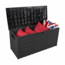 Baúl de Almacenamiento de Resina Sungarden 290 Litros Gris Oscuro 112x49x54cm