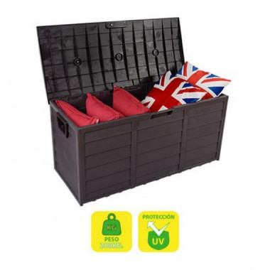 Ba&uacute;l de Resina Sungarden para Almacenamiento 290 Litros Marr&oacute;n