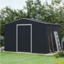 Caseta de Metal Sungarden con Puertas Correderas 304.5x243x214.5 cm Antracita (7.4 m²)