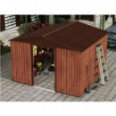 Caseta de Metal Sungarden con Puertas Correderas 300x304.5x214.5cm (9.14m²) Efecto Madera