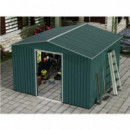 Caseta de Metal Sungarden con Puertas Correderas 300x304.5x214.5cm Verde