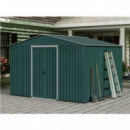 Caseta de Metal Sungarden con Puertas Correderas 300x304.5x214.5cm Verde