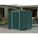 Caseta de Metal Sungarden con Puertas Correderas 185x181x200cm (3.36m²) Verde