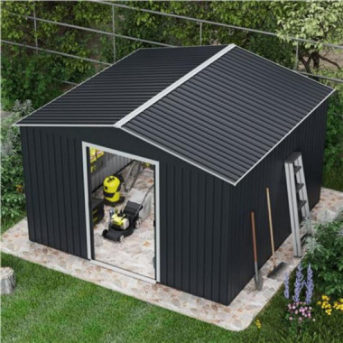 Caseta de Metal Sungarden con Puertas Correderas 300x304.5x214.5 cm Antracita