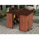 Caseta de Metal Sungarden con Puertas Correderas Efecto Madera 185x245x208cm (4.5m²)