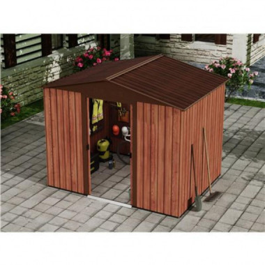 Caseta de Metal Sungarden con Puertas Correderas Efecto Madera 185x245x208cm (4.5m&sup2;)