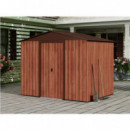 Caseta de Metal Sungarden con Puertas Correderas Efecto Madera 185x245x208cm (4.5m²)