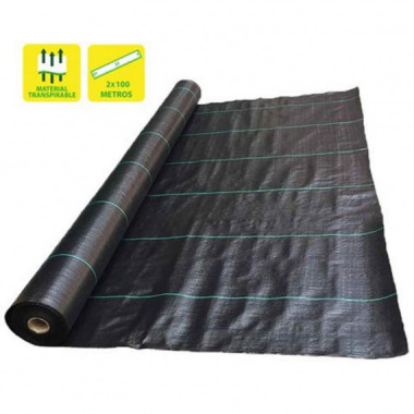 Malla Antihierbas Sungarden Negra 100gr/m&sup2; 2x100 Metros