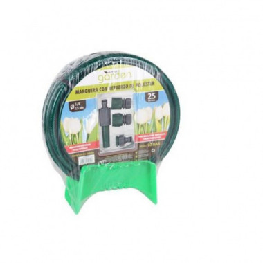 Manguera Reforzada Little Garden con Accesorios y Colgador, 25 Metros