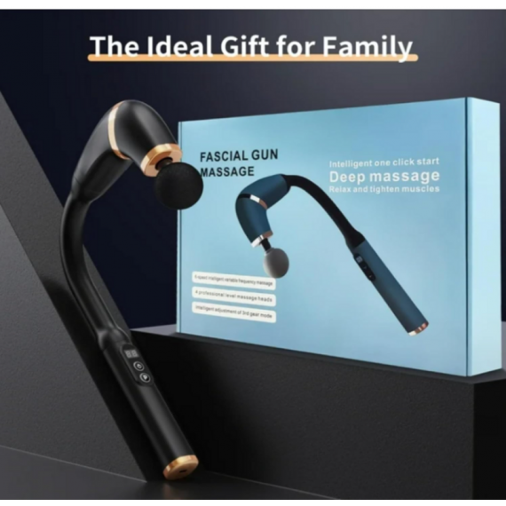 Pistola de Masaje con 4 Cabezales y 3 Modos Ajustables