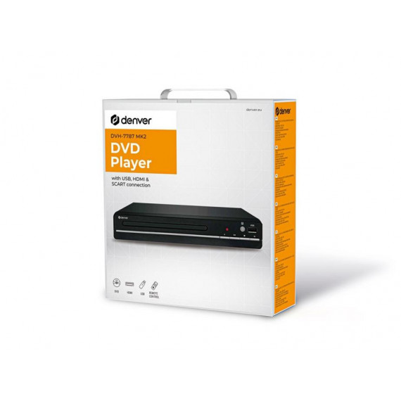 Reproductor DVD Denver DVH-7787 MK2 con USB, HDMI y SCART Negro