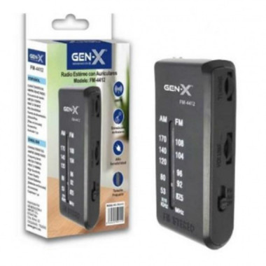 Transistor Port&aacute;til AM/FM Anal&oacute;gica Negro Gen-X FM-4412