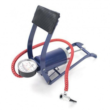 Bomba de Pie Saurium con Man&oacute;metro y Cabezal Universal Doble 7 bar (100 PSI)