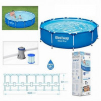 Piscina Desmontable Bestway Steel Pro MAX con Bomba de Filtro 396x84 cm