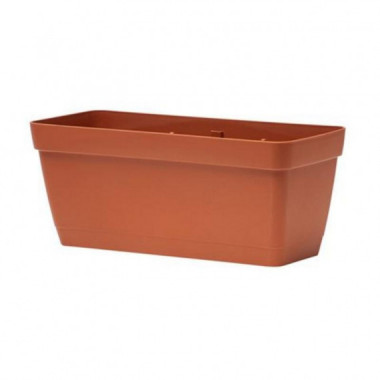 Maceta Rectangular Artplast de 40 cm Terracota con Dep&oacute;sito de Agua