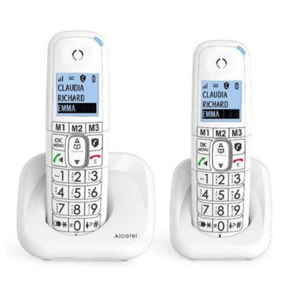 Teléfono Inalámbrico ALCATEL XL785 Dúo Blanco con Pantalla Grande y Altavoz