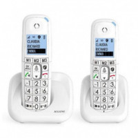 Teléfono Inalámbrico ALCATEL XL785 Dúo Blanco con Pantalla Grande y Altavoz
