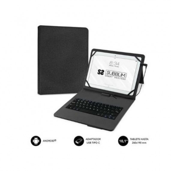 Teclado con Funda Universal Subblim para Tablets hasta 11 Pulgadas Negro