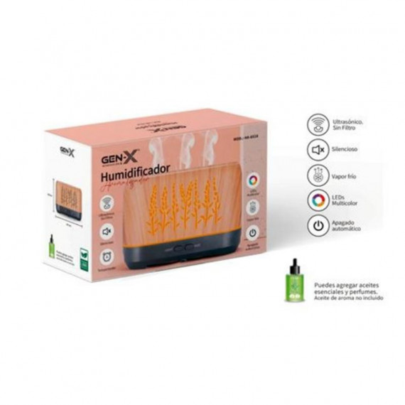 Humidificador Aromatizador Ultrasónico 200ml Gen-X con LED Multicolor