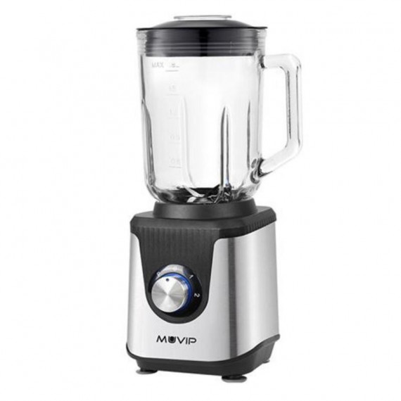 Batidora de Vaso MUVIP MVBA0100 Inoxidable 1800W con Jarra de Cristal 1.8L