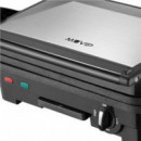 Sandwichera de Acero Inoxidable Muvip 1800W con Apertura 180º y Placas Reversibles