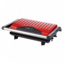 Sandwichera Muvip de Placa Lisa 750W, Acabado Inoxidable Rojo