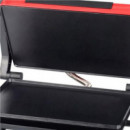 Sandwichera Muvip de Placa Lisa 750W, Acabado Inoxidable Rojo