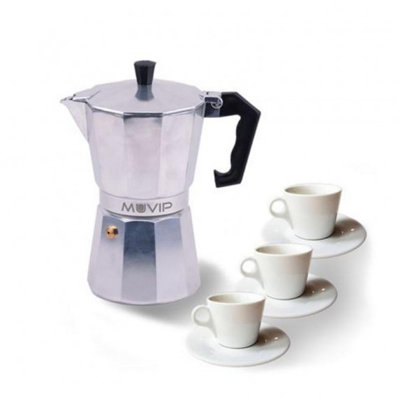 Cafetera de Aluminio Antiadherente Muvip de 3 Tazas