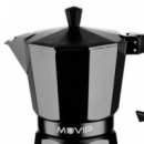 Cafetera Italiana Muvip 1 Taza de Aluminio Negro Mate Antiadherente