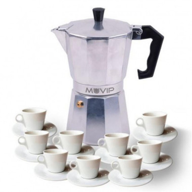 Cafetera Muvip de Aluminio Antiadherente para 9 Tazas