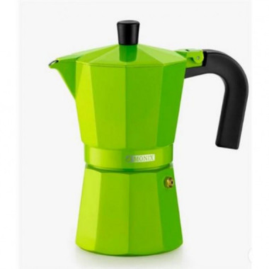 Cafetera Italiana Monix Noir de Aluminio Verde 3 Tazas