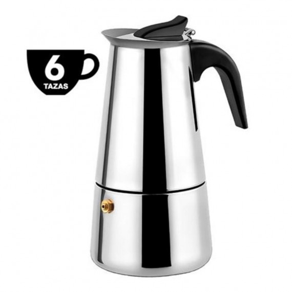 Cafetera Espresso Italiana Muvit de Acero Inoxidable 6 Tazas