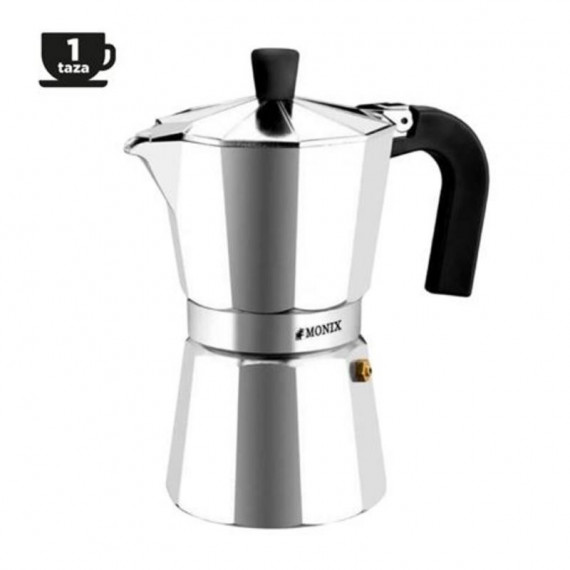 Cafetera Monix Vitro Express 1 Taza de Aluminio Antiadherente con Calderín sin Cantos