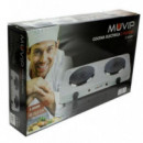 Cocina Eléctrica Muvip de 2 Fuegos 2000W con Termostato de Seguridad