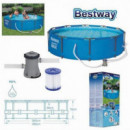 Piscina Circular Bestway Steel Pro MAX Mosaico con Bomba de Filtro, 366x76 cm