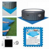 Alfombra Protectora para Piscinas Bestway (9 Unidades, 50x50 cm cada una)