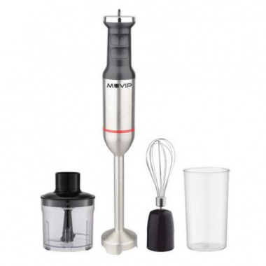 Batidora de Mano Muvip Inoxidable 1700W con Vaso, Picadora y Varilla