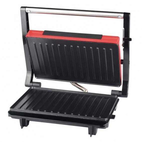 Sandwichera Grill Muvip 750W Roja con Placas Antiadherentes y Acabado Inoxidable