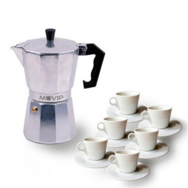 Cafetera Italiana Muvip de Aluminio Antiadherente para 6 Tazas